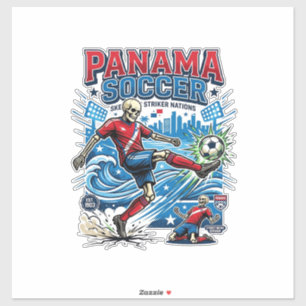 Sticker Affiche de style de squelette de football de Panam