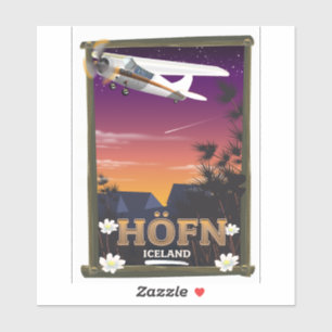 Sticker Affiche de vol Höfn Islande