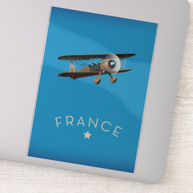 Sticker Affiche de vol vintage France (Détail)