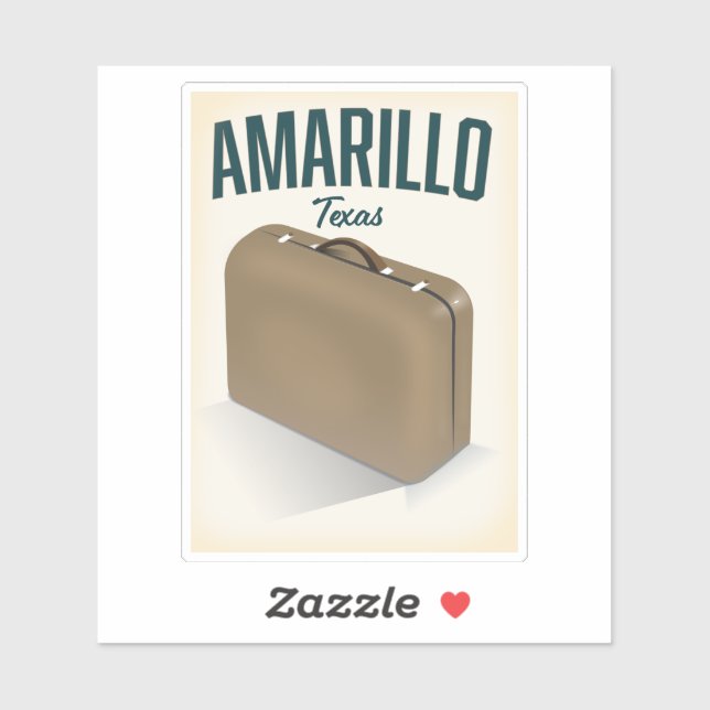 Sticker Affiche de voyage à Amarillo Texas (Feuille)