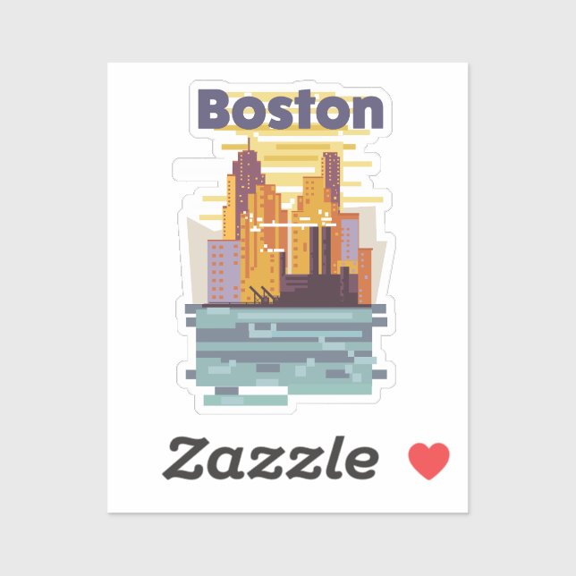 Sticker Affiche de voyage à Boston (Feuille)