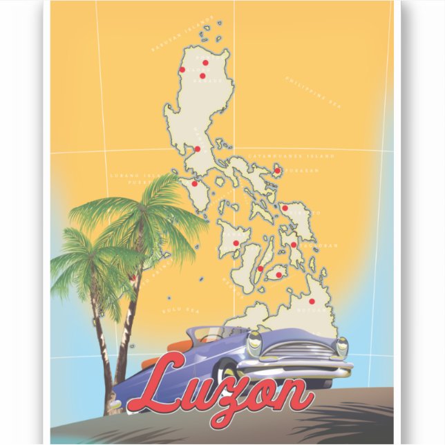 Sticker Affiche de voyage à Luzon Philippines (Devant)
