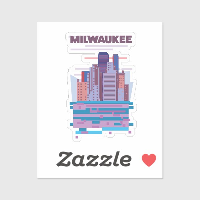 Sticker Affiche de voyage à Milwaukee (Feuille)