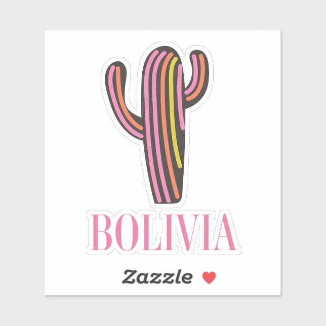 Sticker Affiche de voyage cactus bolivie (Feuille)