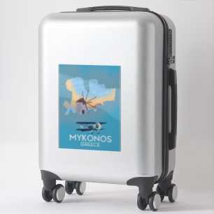 Sticker Affiche de voyage carte de Mykonos Grèce