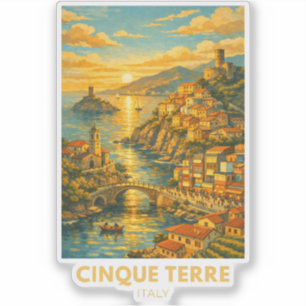 Sticker Affiche de voyage Cinque Terre Italie – Côtière vi