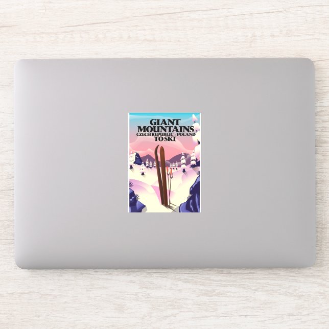 Sticker Affiche de voyage dans les monts Géants Pologne. (Ordinateur)