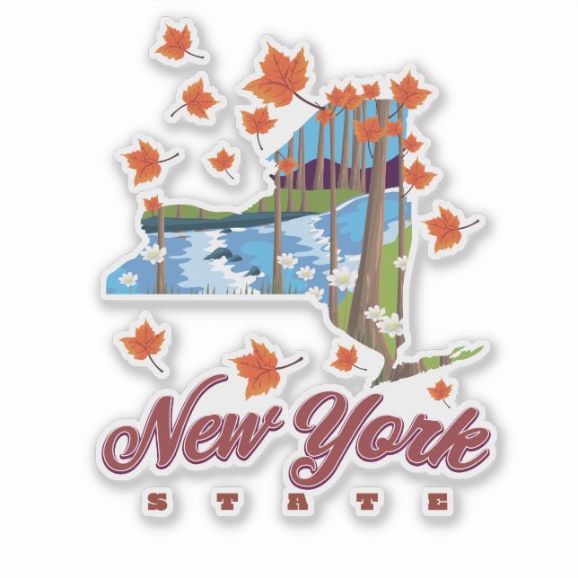 Sticker Affiche de voyage de l'État de New York (Devant)