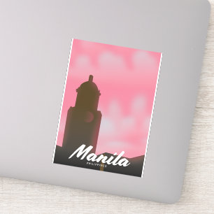 Sticker Affiche de voyage de Manille Philippines.