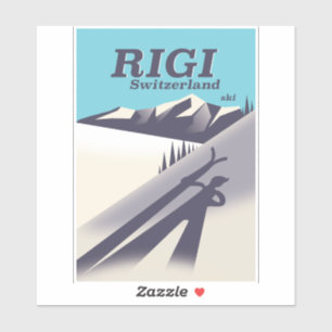 Sticker Affiche de voyage de ski Rigi Suisse