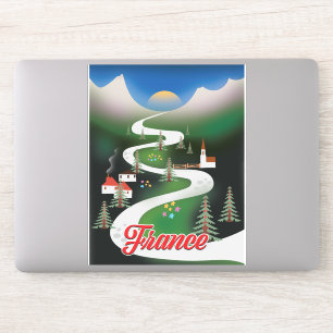 Sticker Affiche de voyage de style vintage France.