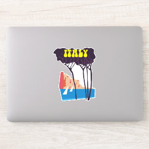 Sticker Affiche de voyage de voile vintage Italie