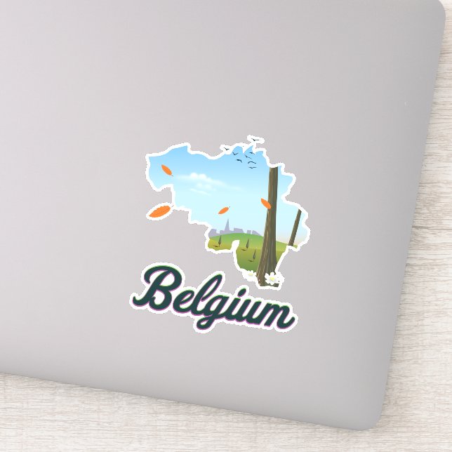 Sticker Affiche de voyage en Belgique. (Détail)