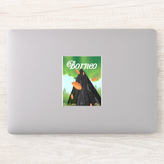 Sticker Affiche de voyage en forêt tropicale de Bornéo (Ordinateur)