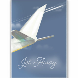 Sticker Affiche de voyage Jet Away.