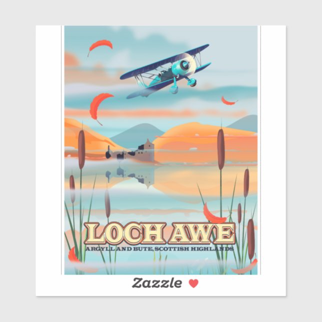 Sticker Affiche de voyage Loch Awe Scotland (Feuille)