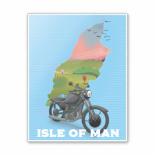 Sticker Affiche de voyage moto de l'île de Man