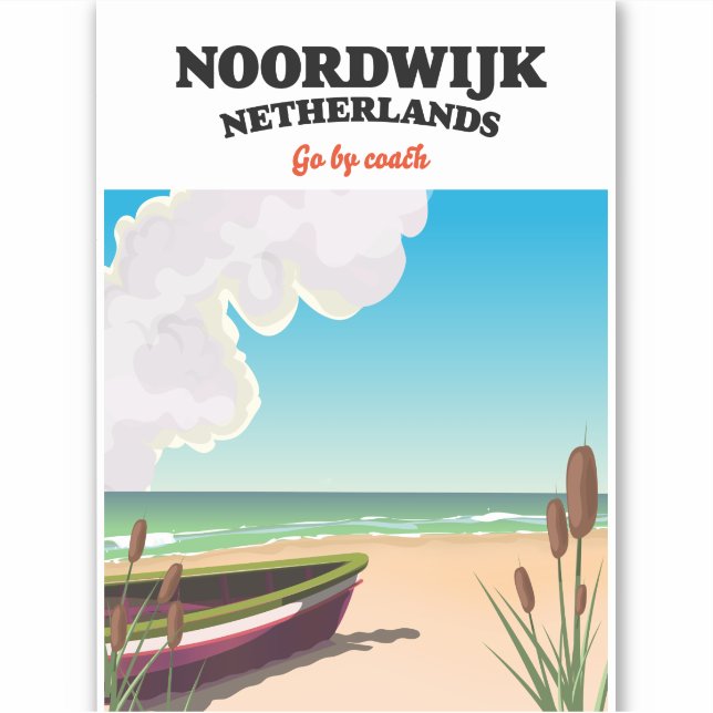 Sticker Affiche de voyage Noordwijk Pays-Bas (Devant)