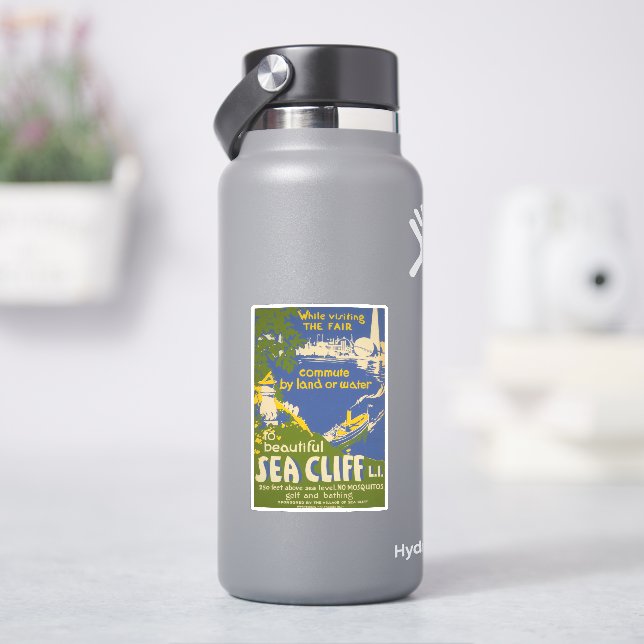 Sticker Affiche de voyage Promotion Sea Cliff, Long Island (HydroFlask)