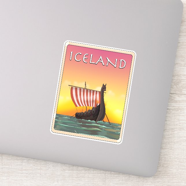 Sticker Affiche de voyage Viking Islande (Détail)