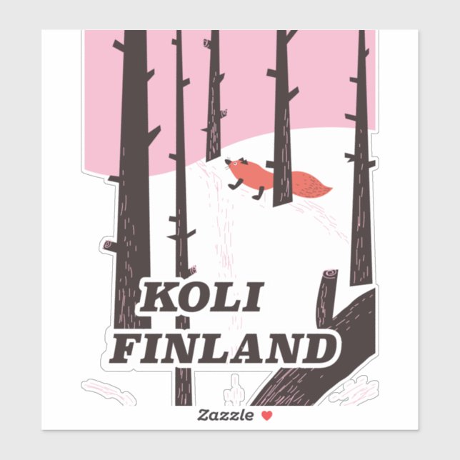 Sticker Affiche de voyage vintage Koli Finland (Feuille)