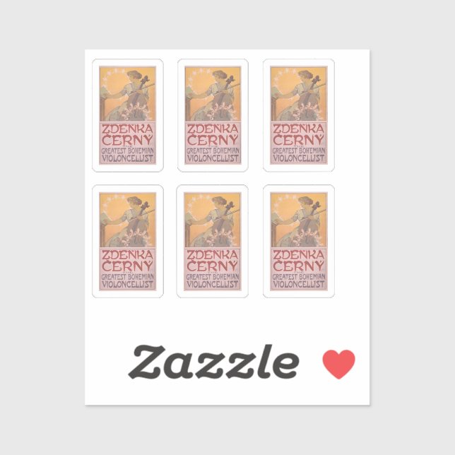 Sticker Affiche de Zdenka Cerny par Alphonse Mucha (Feuille)