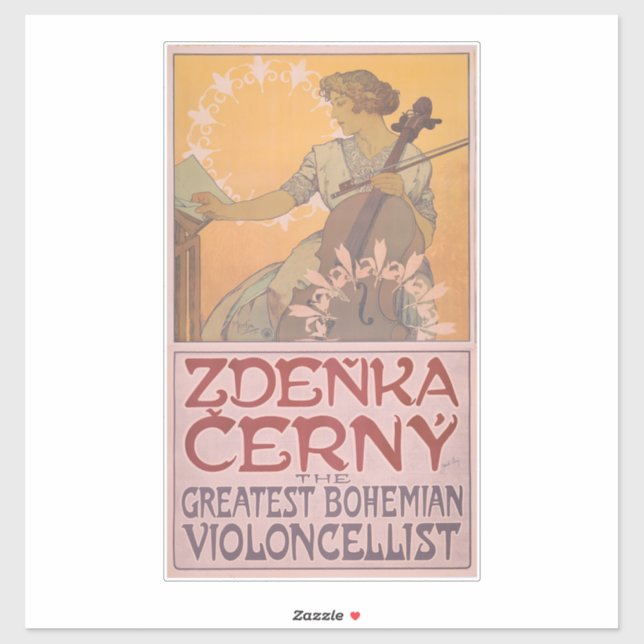 Sticker Affiche de Zdenka Cerny par Alphonse Mucha (Feuille)