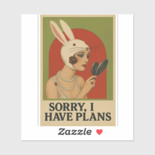 Sticker affiche féminine vintage