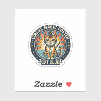Sticker Affiche Magie de Cirque Chat Mignon Design - Cirqu
