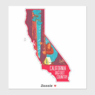 Sticker Affiche Vintage de Camion de Bigfoot en Californie
