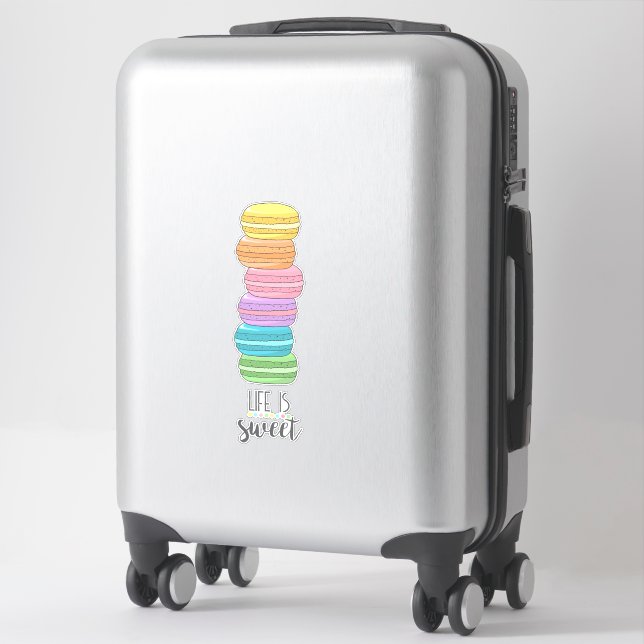 Sticker Affirmation de vie Motivational Sweet Macarons (Sur valise)