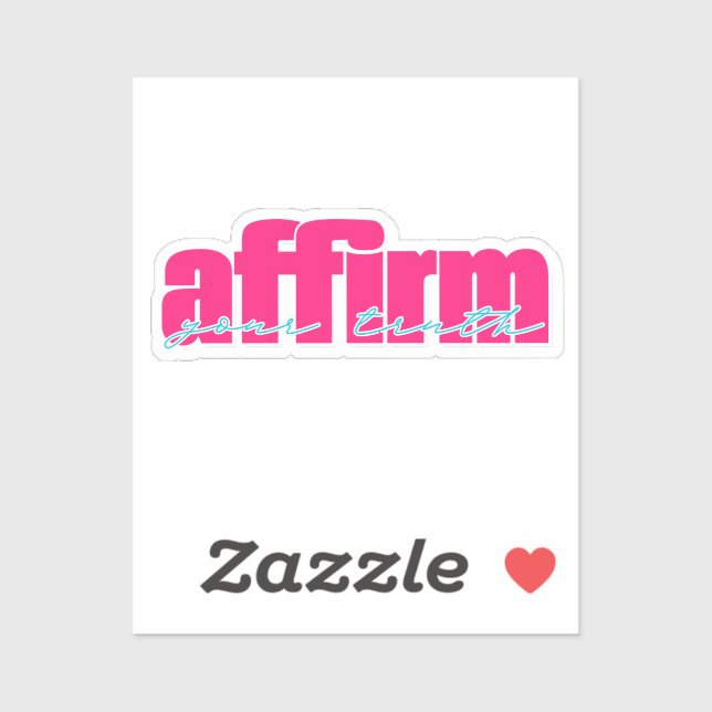 Sticker Affirmez votre vérité | Rose chaud et Turquoise (Feuille)