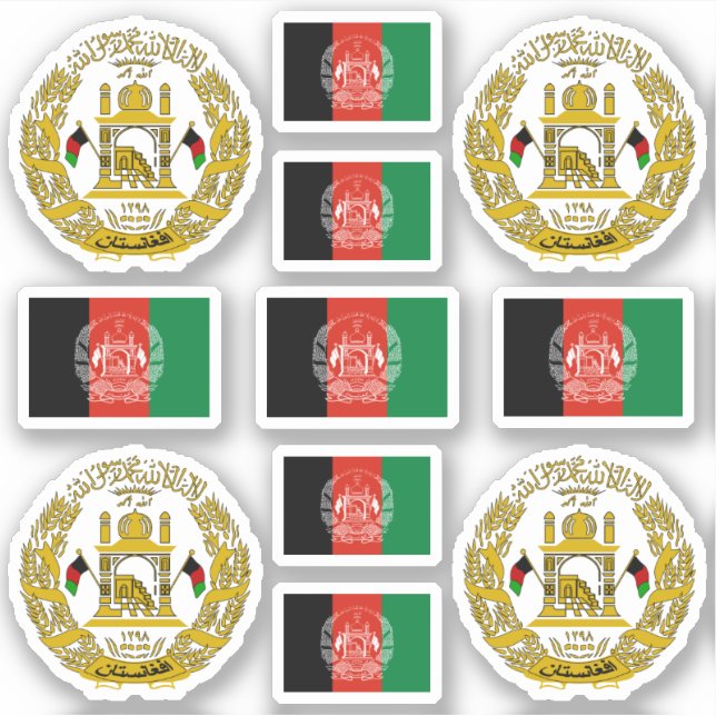 Sticker Afghan symbols / coat of arms and flag (Devant)