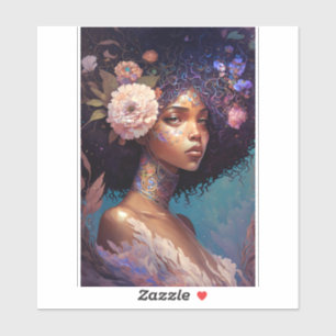 Sticker African American Black Goddess Queen Imaginaire Ar