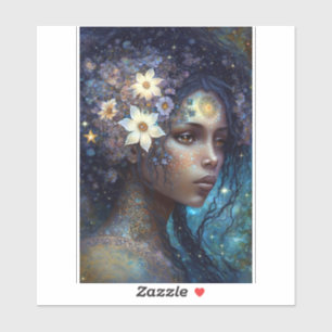 Sticker African American Black Goddess Queen Imaginaire Ar