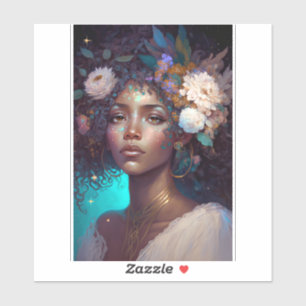 Sticker African American Black Goddess Queen Imaginaire Ar