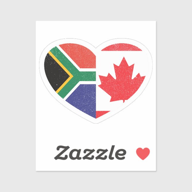 Sticker Afrique du Sud Canada Coeur canadien (Feuille)
