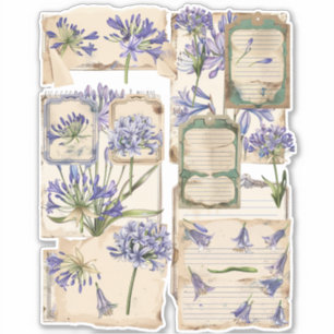 Sticker Agapanthus Fussy Cut Ephemera 2