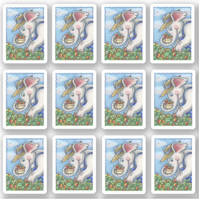 STICKER AGRICULTURE ÉLÉPHANTE PÊCHE À LA COUCHE EN BIB EN  (Devant)