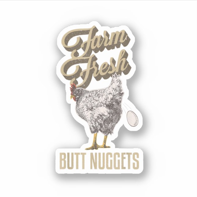 Sticker Agritourisme Fraîches Beurre Nuggets Drôle Poulet  (Devant)