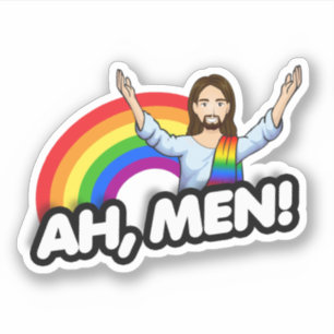 Sticker Ah Men - Jésus Arc-en-ciel
