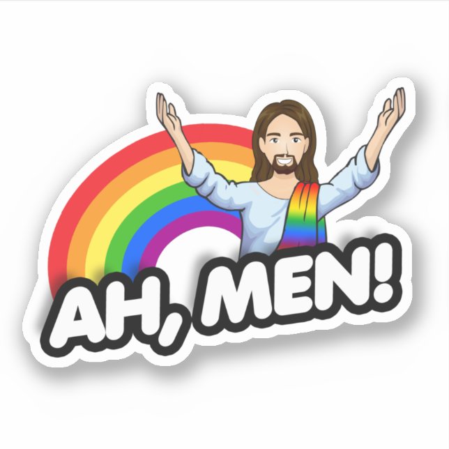 Sticker Ah Men - Jésus Arc-en-ciel (Devant)