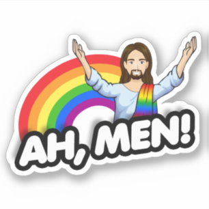 Sticker Ah Men - Rainbow Jesus