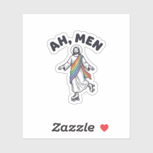 Sticker Ah Men Roller Skating Foi Vector Design_1