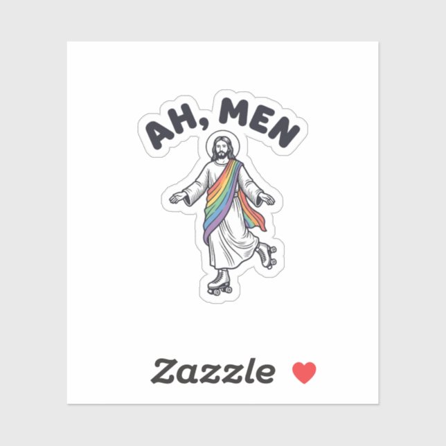 Sticker Ah Men Roller Skating Foi Vector Design_1 (Feuille)