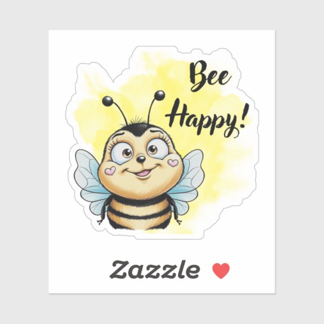 Sticker Aie Du Bonheur ! Cartoon Bee (Feuille)