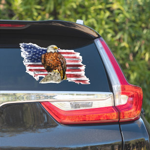 Sticker Aigle américain patriote drapeau USA 