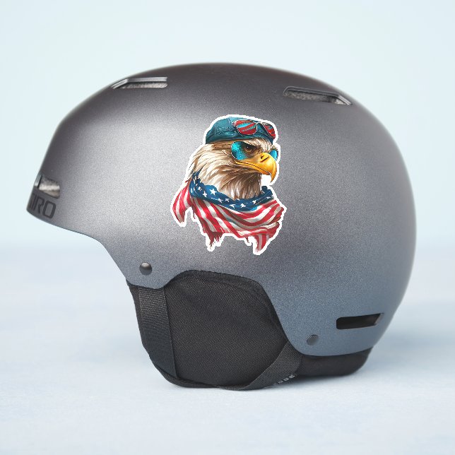 Sticker Aigle moderne américain Rider (Côté casque)
