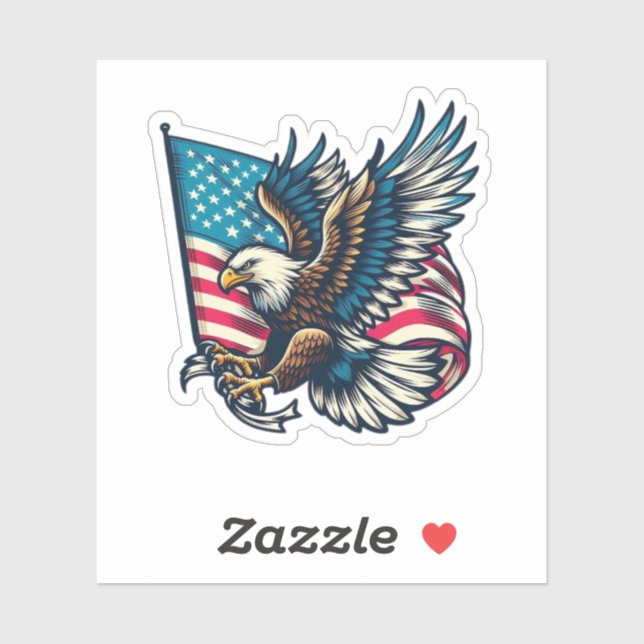 Sticker Aigle patriotique des États-Unis (Feuille)