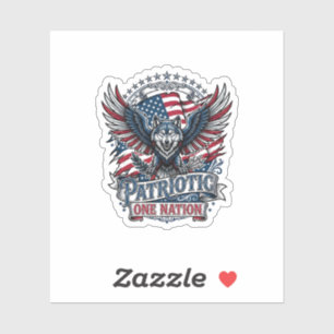 Sticker Aigle Patriotique Loup Hybride Animal Hybride Patr